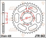 JT Sprocket For Yamaha DT 125 LC 1984-1987 Rear 49T