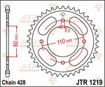 JT Steel Sprocket For Honda CB 125F CBS Rear 42T - 2021-2024