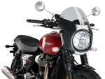 Puig Retro Black Semi Fairing & Screen 195mm For Mash Black Seven - Light Smoke