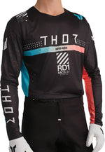 Thor Sportmode Synth Jersey - Black/Coral/Turquoise/White