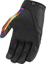 Icon Hooligan CE Flyboy Gloves - Black Blue Red White