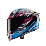 Caberg Avalon X Brama Full Face Motorcycle Helmet - Black/Light Blue/Yellow Fluo/Fuchsia