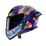 Caberg Drift Evo II Full Face Motorcycle Helmet - Nobo Matt Black/Red Fluo/Blue/Purple