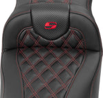 Saddlemen Roadsofa Extended Reach Lattice Stitched Seat For Harley Davidson FLHX 1923 ABS 2024-2026 - Black/Red