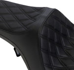 Drag Specialties Predator III Seat For Harley Davidson FLHR 1340 1997-1998 Black Stitching Double Diamond - Black