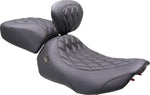 Mustang Wide Tripper Solo Seat With Backrest For Harley Davidson FLHX 1923 2024-2026 - Black