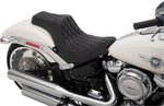 Drag Specialties Predator III Seat For Harley Davidson FLFB 1750 2018-2020 Black Stitching Double Diamond - Black