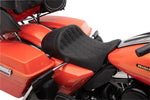 Drag Specialties EZ-On Mount Forward Low Solo Seat For Harley Davidson FLHR 1584 2008-2011 Black Stitching/Double Diamond - Black