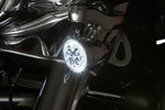 Ciro LED Fang Front Signal Light Inserts with Bezel For Harley Davidson FLD 1690 2012-2013 Chrome Clear