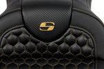 Saddlemen Honeycomb Roadsofa Seat For Harley Davidson FLH 1868 2021 - Black/Gold (Driver Seat Length: 39.5 cm)