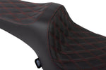 Drag Specialties Predator III Double Diamond Seat For Indian Challenger 108 ABS 2020-2025 - Black/Red