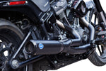S&S Cycle 2 Into 1 Qualifier Exhaust System For Harley Davidson FLDE 1750 2018-2020 - Guardian Black
