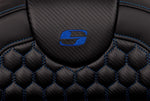 Saddlemen Honeycomb Roadsofa Seat For Harley Davidson FLH 1868 2021 - Black/Blue (Driver Seat Length: 44.5 cm)