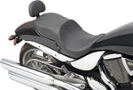 Drag Specialties Low-Profile Touring Seat with Passenger Backrest For Victory Hammer 100 2005-2010 Mild Stitched - Black