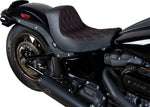 Drag Specialties Solo Seat For Harley Davidson FLSB 1750 2018-2020 Red Stitching Double Diamond - Black Red