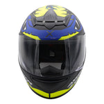 Axor Rage Full Face Helmet - Python Blue Yellow Matt Black