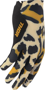 Thor Womens Sportmode Cheetah Gloves - Black/Orange/Tan