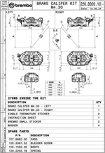 Brembo Stylema Prime Brake Caliper Kit For Ducati 1098 2007-2008 Fits Front Left And Right - Aluminium/Grey