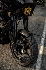 Slyfox Carbon Front Mid Length Fender For Harley Davidson FLD 1690 ABS 2014-2016 Front - Black/Carbon Fiber/Gloss