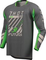 Thor Launchmode Futura Jersey - Charcoal Grey/Fluorescent Green/Light Grey