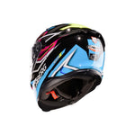 Caberg Avalon X Brama Full Face Motorcycle Helmet - Black/Light Blue/Yellow Fluo/Fuchsia
