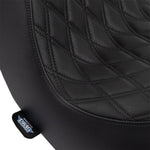 Drag Specialties Predator III Seat For Harley Davidson FLSB 1750 2018-2021 Black Stitching Double Diamond - Black