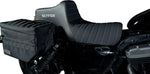 Slyfox High Noon Seat For Harley Davidson XL1200C 2004-2020 Classic Stitch/Silver Logo - Black/Silver