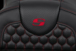 Saddlemen Honeycomb Roadsofa Seat For Harley Davidson FLH 1868 2021 - Black/Red (Driver Seat Length:44.5 cm)