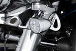 Ciro LED Fang Front Signal Light Inserts with Bezel For Harley Davidson FLD 1690 2012-2013 Chrome Clear