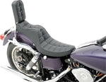 Drag Specialties Mini King & Queen Seat For Harley Davidson FL 1200 1958-1977 Scorpion Stitched - Black