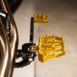 Thrashin Supply Co Mini Aggressor Rear Floorboards For Harley Davidson FL 1200 1972-1977 - Gold