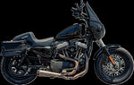 Slyfox The Drifter Seat For Harley Davidson XL1200C 2004-2019 Carbon Fiber/Gray Logo/Smooth - Black