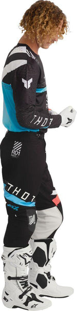 Thor Sportmode Synth Jersey - Black/Coral/Turquoise/White