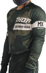 Thor Launchmode Bleach Jersey - Black/Camo Green/Off-White