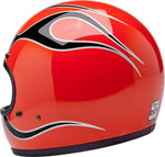 Biltwell Gringo Flames Helmet - Competition Orange