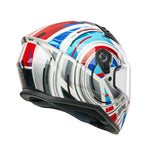 Spada Raiden 3 Cyclone Full face Motorcycle Helmet - White/Red/Blue
