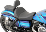 Drag Specialties Solo Seat with EZ Glide II Backrest Option For Harley Davidson FLD 1690 2012-2013 Mild Stitched - Black