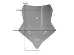 WRS Windscreen Sport X-Cape 650 For Moto Morini X-Cape 650 ABS 2023-2024 43 cm (17") - Dark Smoke