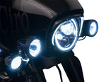 Ciro TAC-10 Light Cannons For Harley Davidson FLH 1868 ABS 2021 Black Clear
