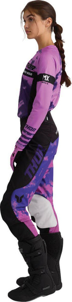 Thor Womens Launchmode Bleach Jersey - Black/Purple/White