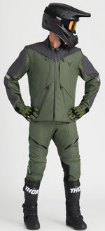 Thor Terrain Gloves - Army Green/Black/Charcoal