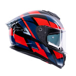 Spada Blade Sabre Full Face Motorcycle Helmet - Black/Blue/Red