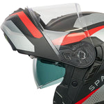 Spada Orion 2 Geo Camo Flip Front Motorcycle Helmet - Matt Red
