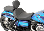Drag Specialties Solo Seat with EZ Glide II Backrest Option For Harley Davidson FLD 1690 2012-2013 Mild Stitched - Black