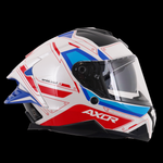 Axor Brutale Full Face Helmet With Dual Spoiler - Ryden White Red Blue