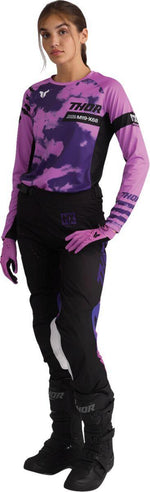 Thor Womens Launchmode Bleach Jersey - Black/Purple/White
