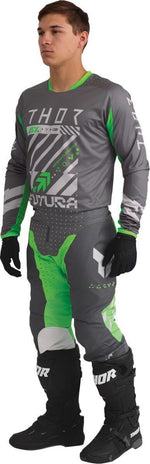 Thor Launchmode Futura Jersey - Charcoal Grey/Fluorescent Green/Light Grey