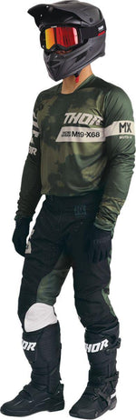Thor Launchmode Bleach Jersey - Black/Camo Green/Off-White
