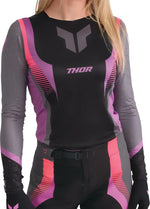 Thor Womens Sportmode Velocity Jersey - Black/Dark Grey/Pink/Purple