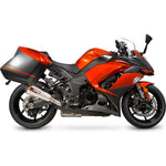 Scorpion Serket Taper Satin Titanium Oval Exhaust For Kawasaki Z1000 SX 2014-2016 With Panniers